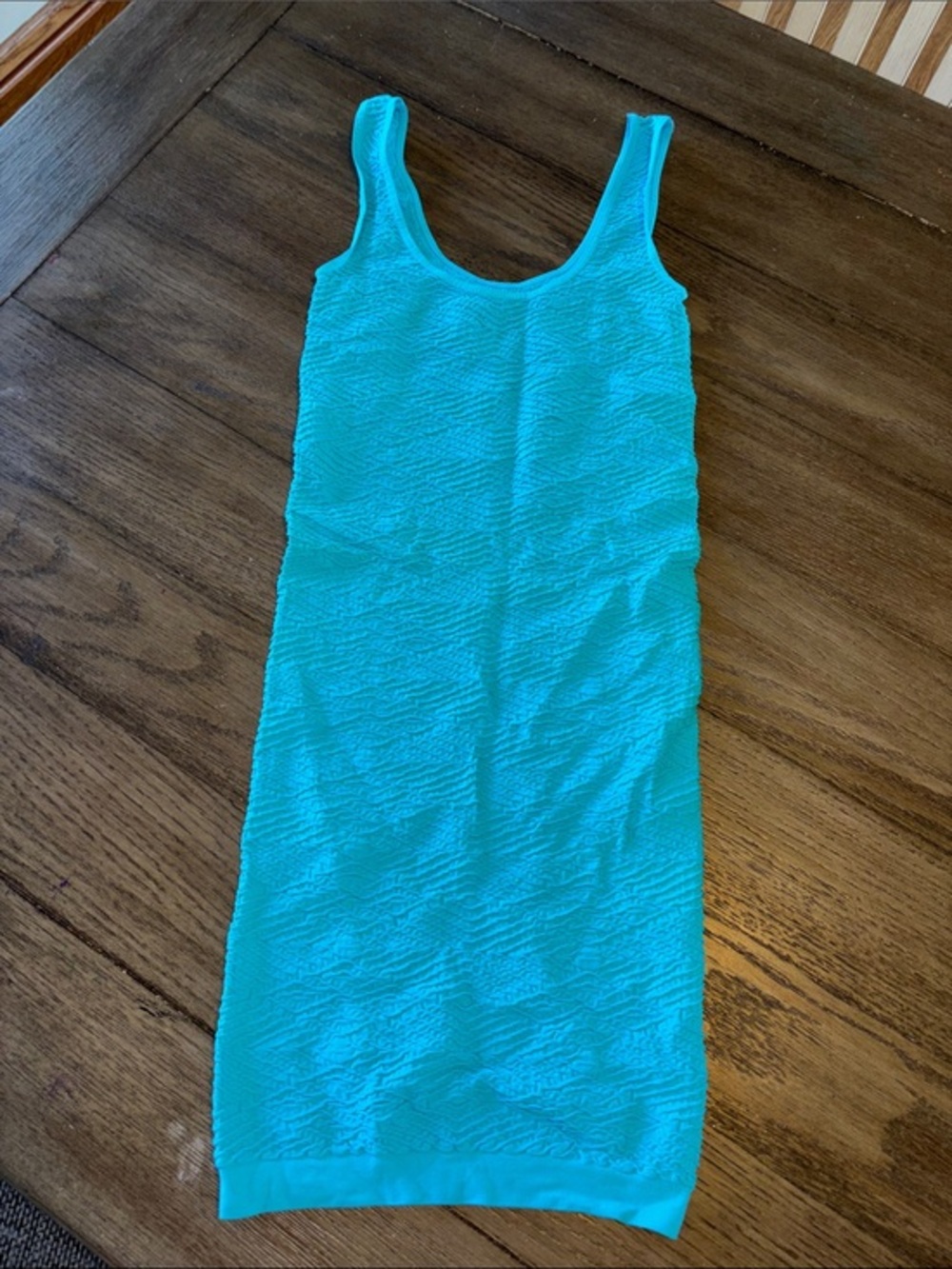 Free People Teal Textured micro modal stretchy Tank dress size xs/s